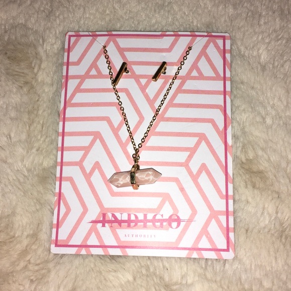 NWT Indigo Authority Cora Pink 30” Necklace and Earring Set - Picture 2 of 3